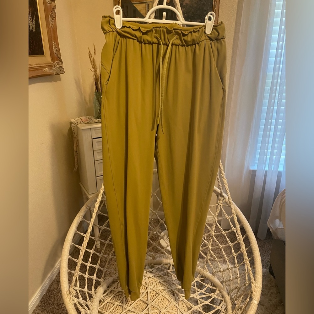Chartreuse Lululemon Drawstring Joggers